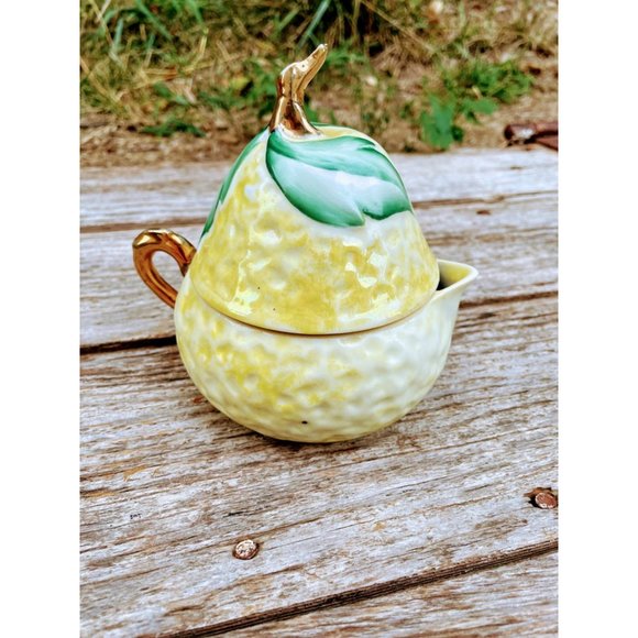 Vintage Porcelain Figural Juicer Pear Fruit 3 Pieces - Picture 5 of 14